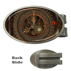 Steampunk, Awesome Clocks Money Clips (oval)  by FantasyWorld7