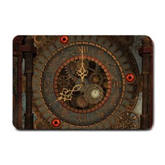 Steampunk, Awesome Clocks Small Doormat  by FantasyWorld7