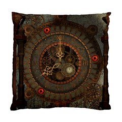 Steampunk, Awesome Clocks Standard Cushion Case (one Side) by FantasyWorld7