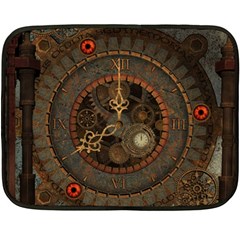 Steampunk, Awesome Clocks Fleece Blanket (mini) by FantasyWorld7