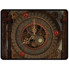 Steampunk, Awesome Clocks Double Sided Fleece Blanket (large)  by FantasyWorld7