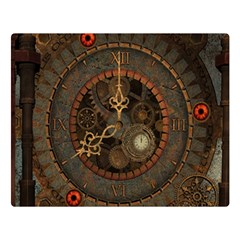 Steampunk, Awesome Clocks Double Sided Flano Blanket (large)  by FantasyWorld7