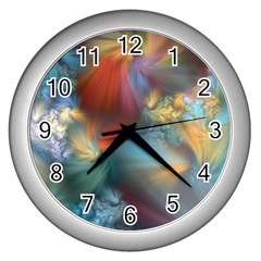 Evidence Of Angels Wall Clocks (silver)  by WolfepawFractals