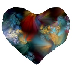 Evidence Of Angels Large 19  Premium Heart Shape Cushions by WolfepawFractals