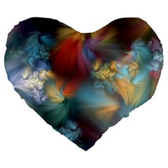 Evidence Of Angels Large 19  Premium Flano Heart Shape Cushions by WolfepawFractals