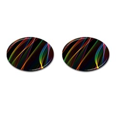 Rainbow Ribbons Cufflinks (oval) by Nexatart