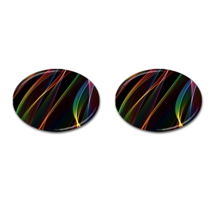 Rainbow Ribbons Cufflinks (Oval)