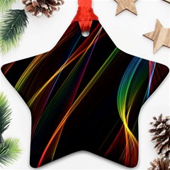 Rainbow Ribbons Star Ornament (two Sides) by Nexatart