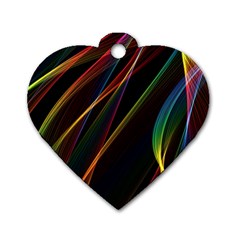 Rainbow Ribbons Dog Tag Heart (two Sides) by Nexatart