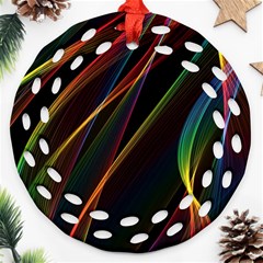 Rainbow Ribbons Round Filigree Ornament (two Sides) by Nexatart