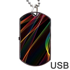 Rainbow Ribbons Dog Tag Usb Flash (one Side) by Nexatart