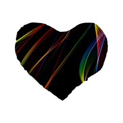 Rainbow Ribbons Standard 16  Premium Heart Shape Cushions by Nexatart