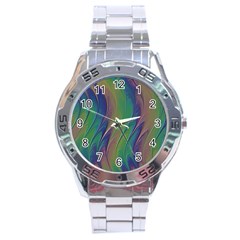 Texture Abstract Background Stainless Steel Analogue Watch by Nexatart