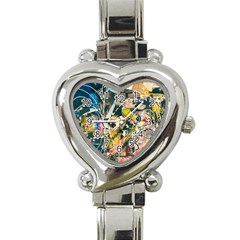 Art Graffiti Abstract Vintage Heart Italian Charm Watch by Nexatart