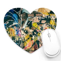 Art Graffiti Abstract Vintage Heart Mousepads by Nexatart