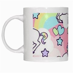 Unicorn Rainbow White Mugs by Nexatart