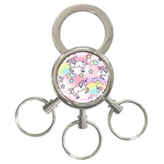 Unicorn Rainbow 3-ring Key Chains by Nexatart