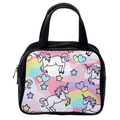 Unicorn Rainbow Classic Handbags (one Side) by Nexatart