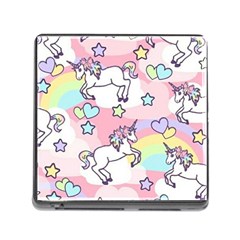 Unicorn Rainbow Memory Card Reader (square) by Nexatart