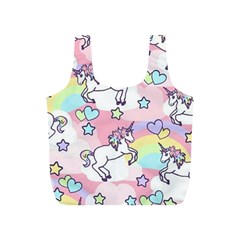 Unicorn Rainbow Full Print Recycle Bags (s)  by Nexatart