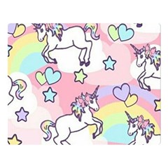 Unicorn Rainbow Double Sided Flano Blanket (large)  by Nexatart