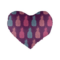 Pineapple Pattern Standard 16  Premium Heart Shape Cushions by Nexatart