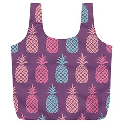 Pineapple Pattern Full Print Recycle Bags (l)  by Nexatart