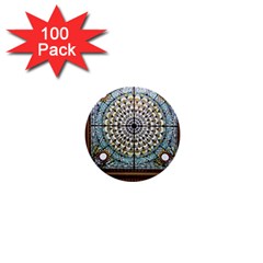 Stained Glass Window Library Of Congress 1  Mini Buttons (100 Pack)  by Nexatart