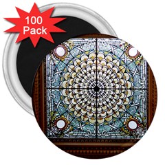 Stained Glass Window Library Of Congress 3  Magnets (100 Pack) by Nexatart