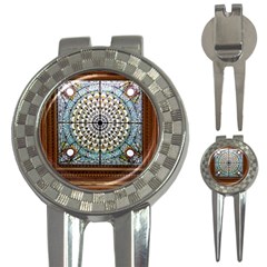 Stained Glass Window Library Of Congress 3-in-1 Golf Divots by Nexatart