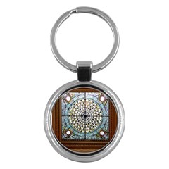 Stained Glass Window Library Of Congress Key Chains (round)  by Nexatart