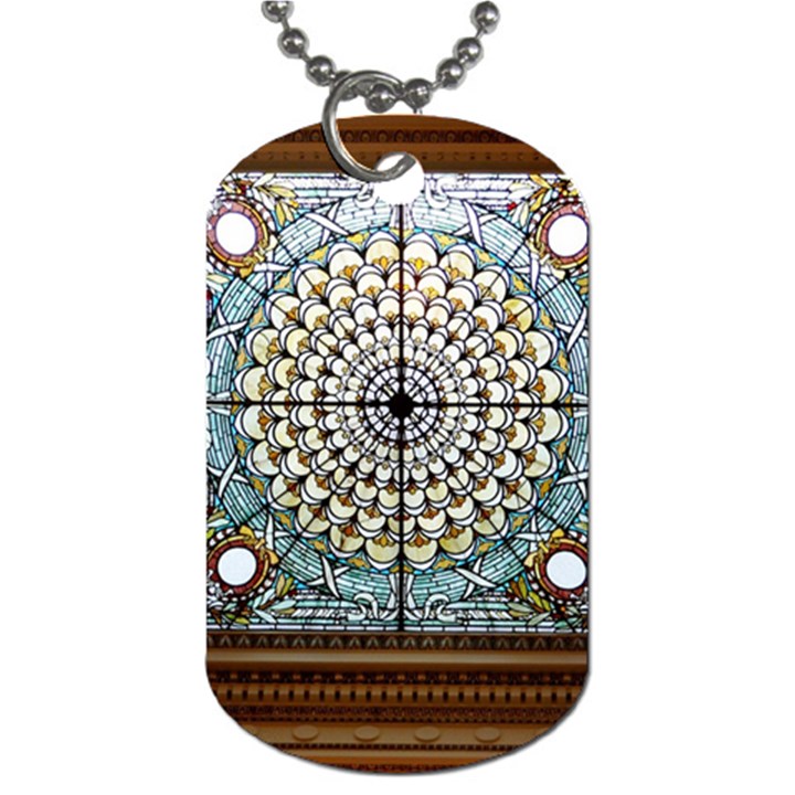 Stained Glass Window Library Of Congress Dog Tag (One Side)