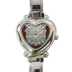 Stained Glass Window Library Of Congress Heart Italian Charm Watch by Nexatart