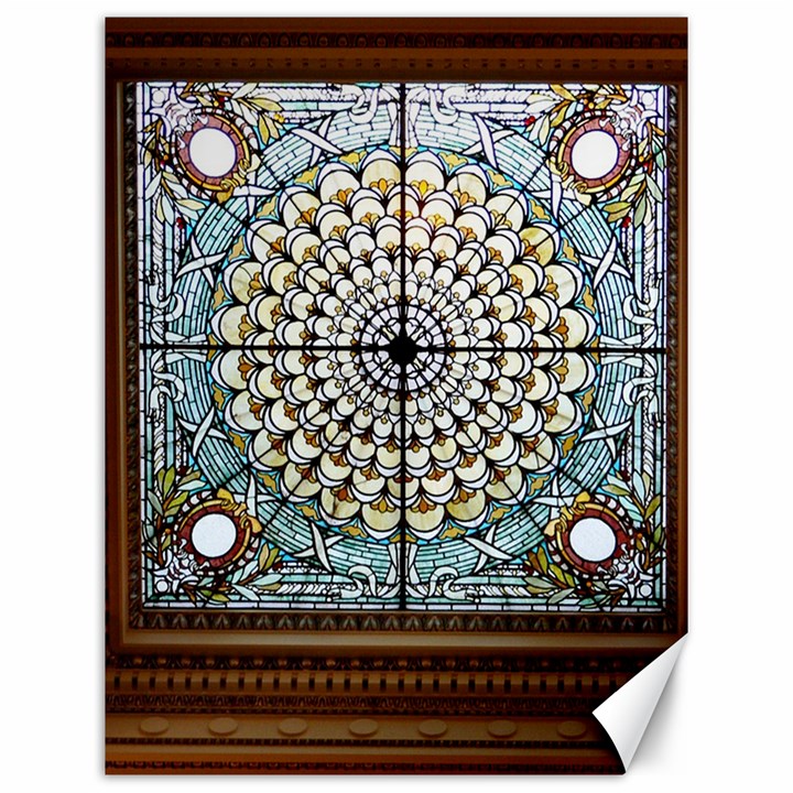 Stained Glass Window Library Of Congress Canvas 12  x 16  