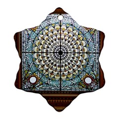 Stained Glass Window Library Of Congress Snowflake Ornament (two Sides) by Nexatart