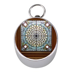 Stained Glass Window Library Of Congress Mini Silver Compasses by Nexatart