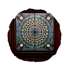 Stained Glass Window Library Of Congress Standard 15  Premium Flano Round Cushions by Nexatart