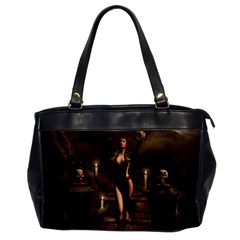 The Dark Side, Dark Fairy With Skulls In The Night Office Handbags by FantasyWorld7