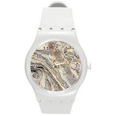 Background Structure Abstract Grain Marble Texture Round Plastic Sport Watch (m) by Nexatart