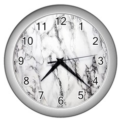 Marble Granite Pattern And Texture Wall Clocks (silver)  by Nexatart