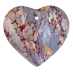 Marble Pattern Heart Ornament (two Sides) by Nexatart