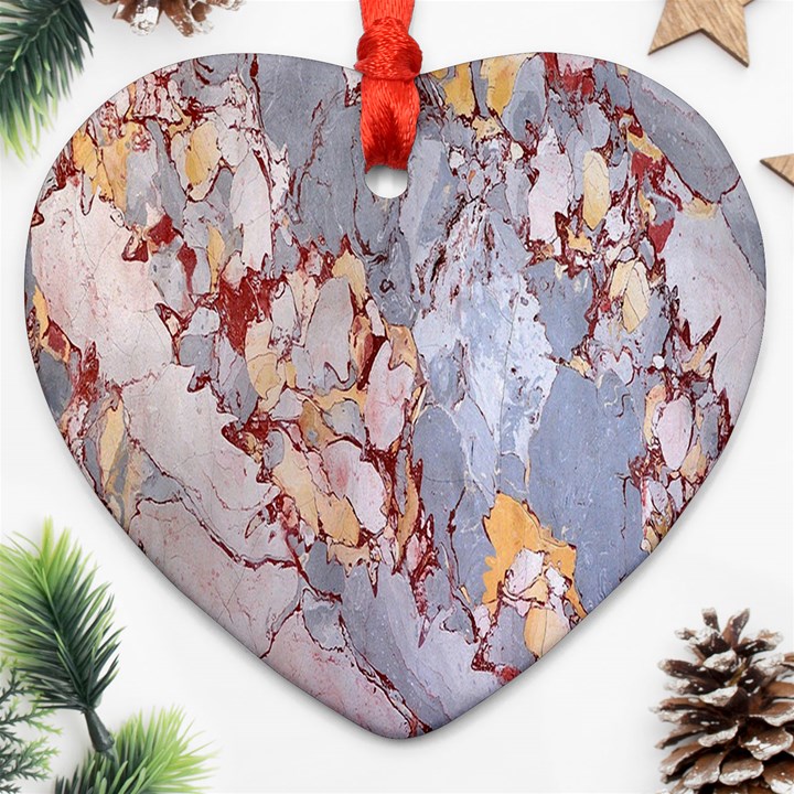 Marble Pattern Heart Ornament (Two Sides)