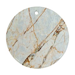 Marble Texture White Pattern Surface Effect Ornament (round) by Nexatart