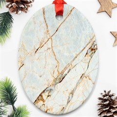 Marble Texture White Pattern Surface Effect Ornament (oval) by Nexatart