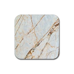 Marble Texture White Pattern Surface Effect Rubber Coaster (square)  by Nexatart