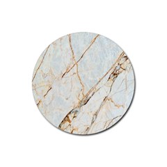 Marble Texture White Pattern Surface Effect Rubber Round Coaster (4 Pack)  by Nexatart