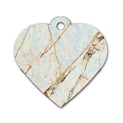 Marble Texture White Pattern Surface Effect Dog Tag Heart (one Side) by Nexatart