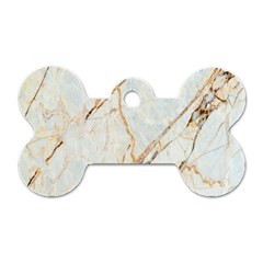 Marble Texture White Pattern Surface Effect Dog Tag Bone (two Sides)