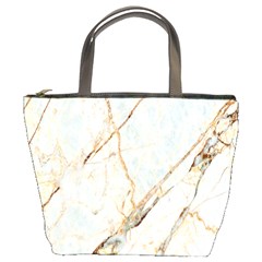 Marble Texture White Pattern Surface Effect Bucket Bags by Nexatart