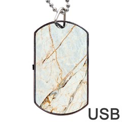 Marble Texture White Pattern Surface Effect Dog Tag Usb Flash (two Sides) by Nexatart